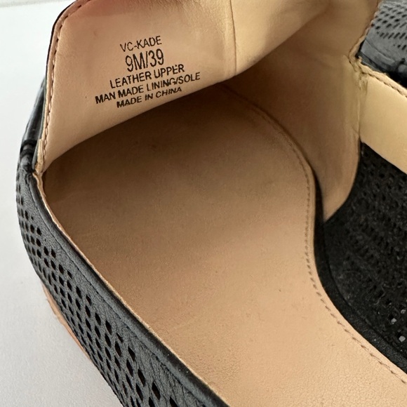 Vince Camuto Kade Perforated Black Leather Loafers Pointed Toe Size 9M - Picture 8 of 9